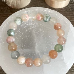 Flower agate crystal bracelet
